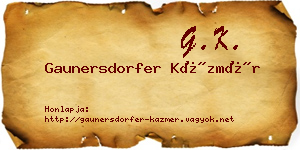 Gaunersdorfer Kázmér névjegykártya
